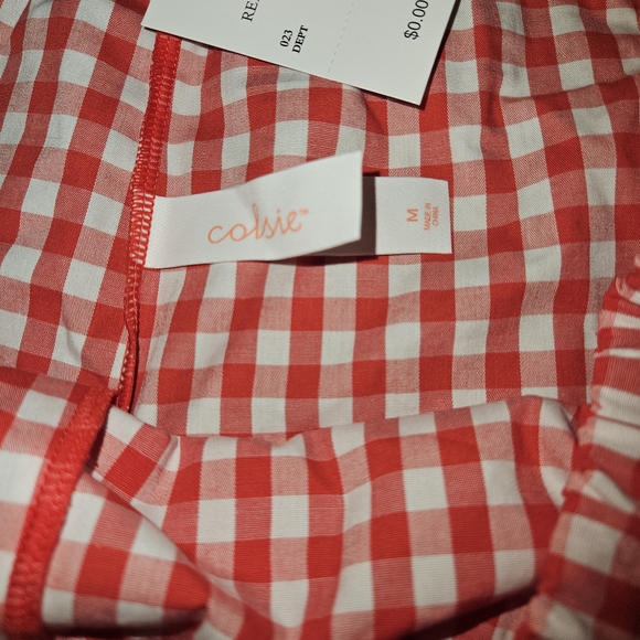 Colsie 2 Piece Red Checkered Women's Pajama Set Top Size Lg, Shorts Size Md NWT - Picture 7 of 11